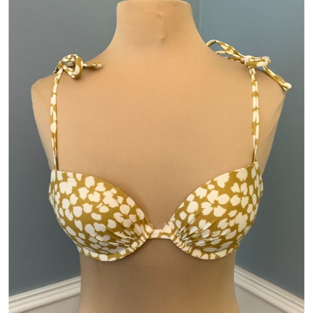American Eagle Aerie Bikini Top Womens 34B Tie Strap Underwire Push Up Beach